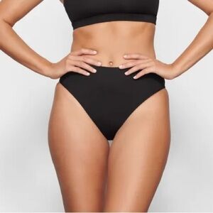 Skims Swim Mid-Waist Bottoms Onyx Black Size 2X